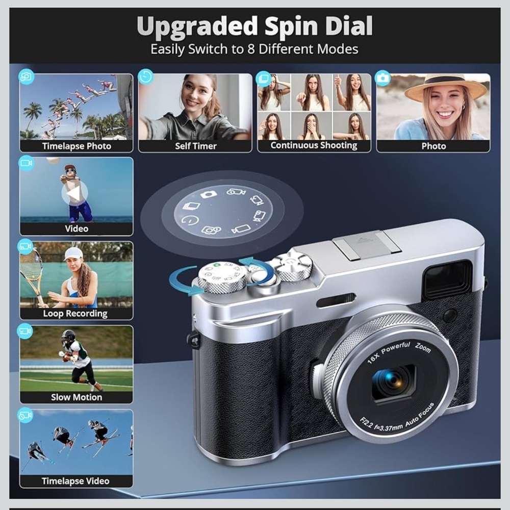 5K 48MP Autofocus Digital Camera - Black - Picture 7 of 7